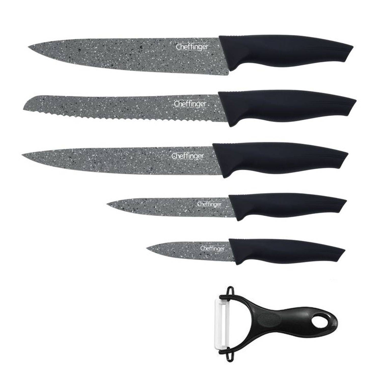 6 TLG Messerset Messer Brotmesser Kochmesser Fleischmesser GRANIT