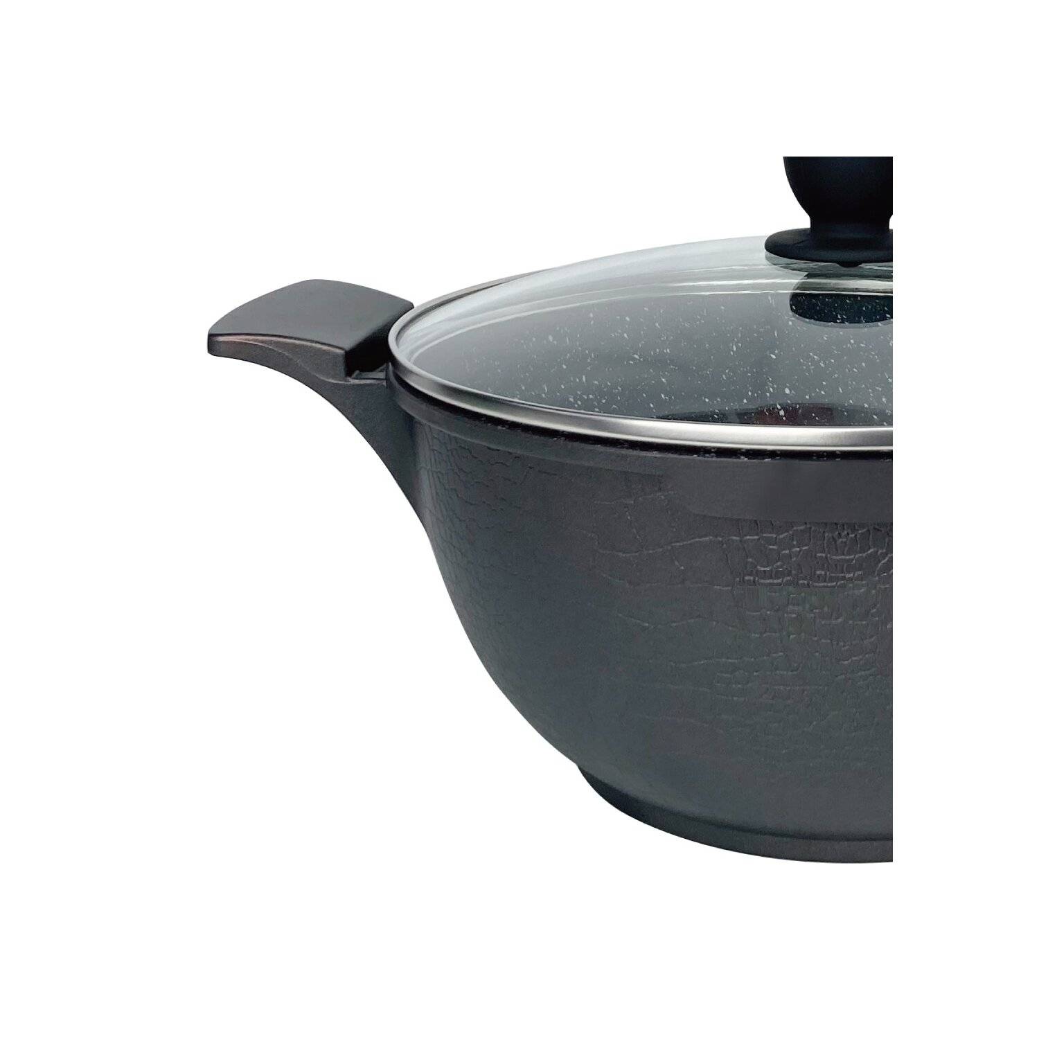Kochtopfset 20-24-28cm 6-tlg Topf Induktion Alu Guss Geschirr Schwarz