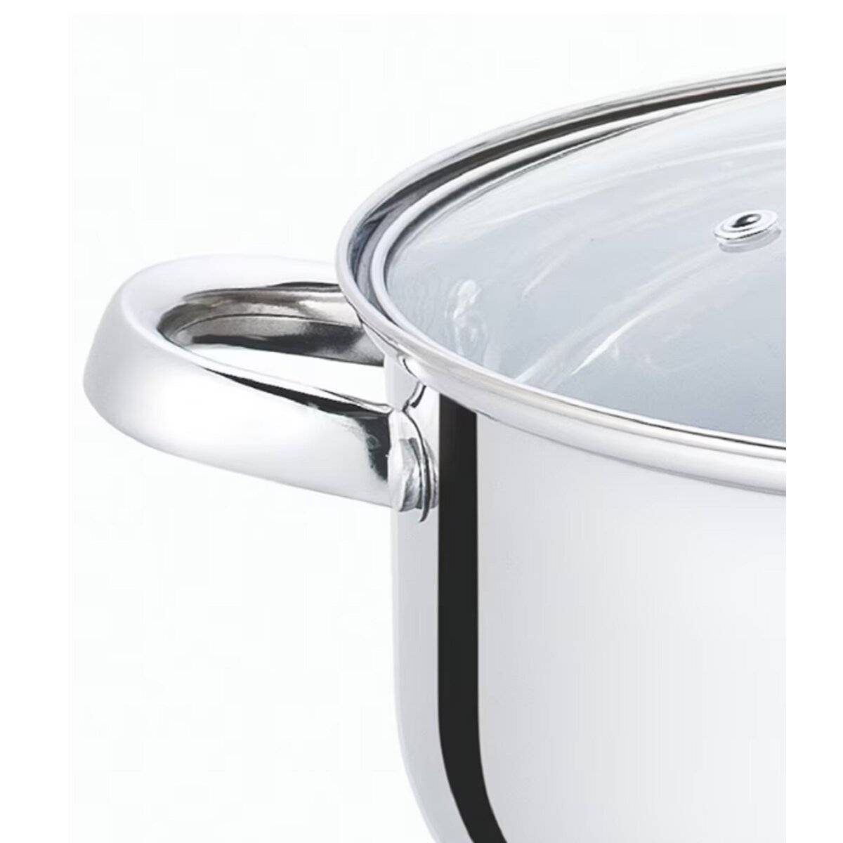 8 tlg Edelstahl Kochgeschirr Induktion Kochtopf Topfset Deckel Topf 16/18/20/24cm