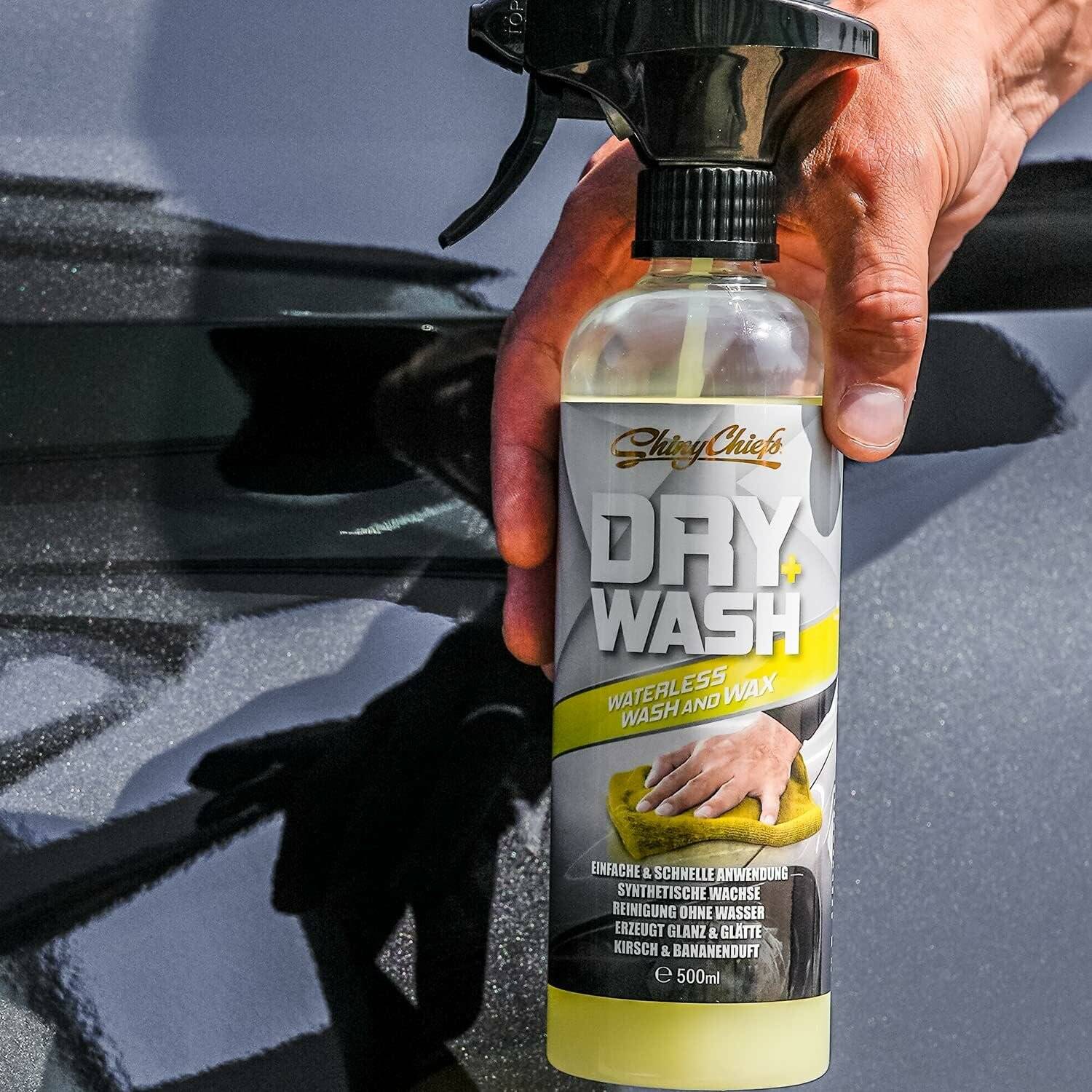 2er Pack ShinyChiefs DRY WASH - WATERLESS WASH & WAX - 2in1 2x500ml Auto Lackreiniger und Autowachs