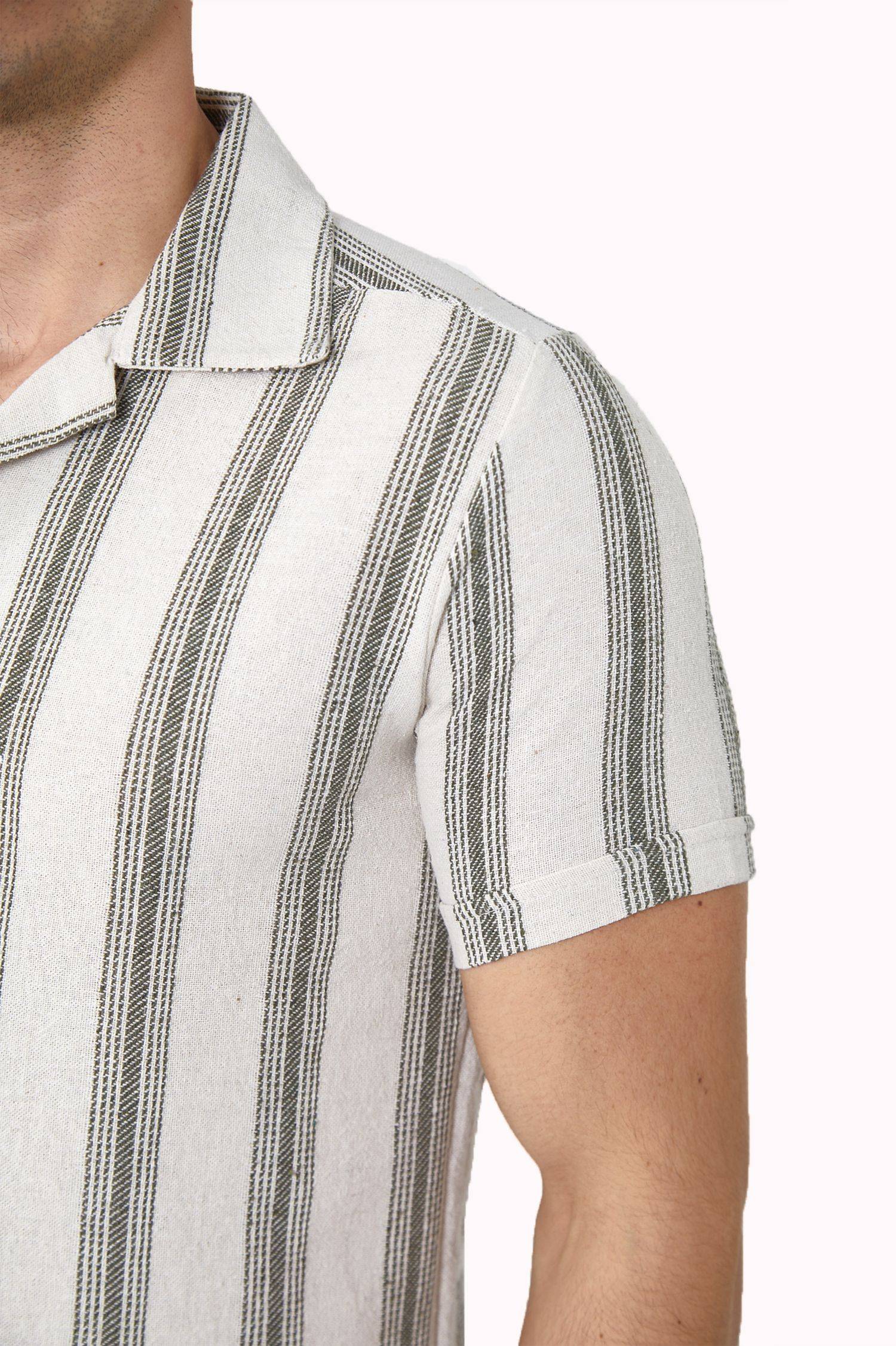 Megaman Herren Freizeit-Hemd Stretch Langarm Hemden | Grün | Small