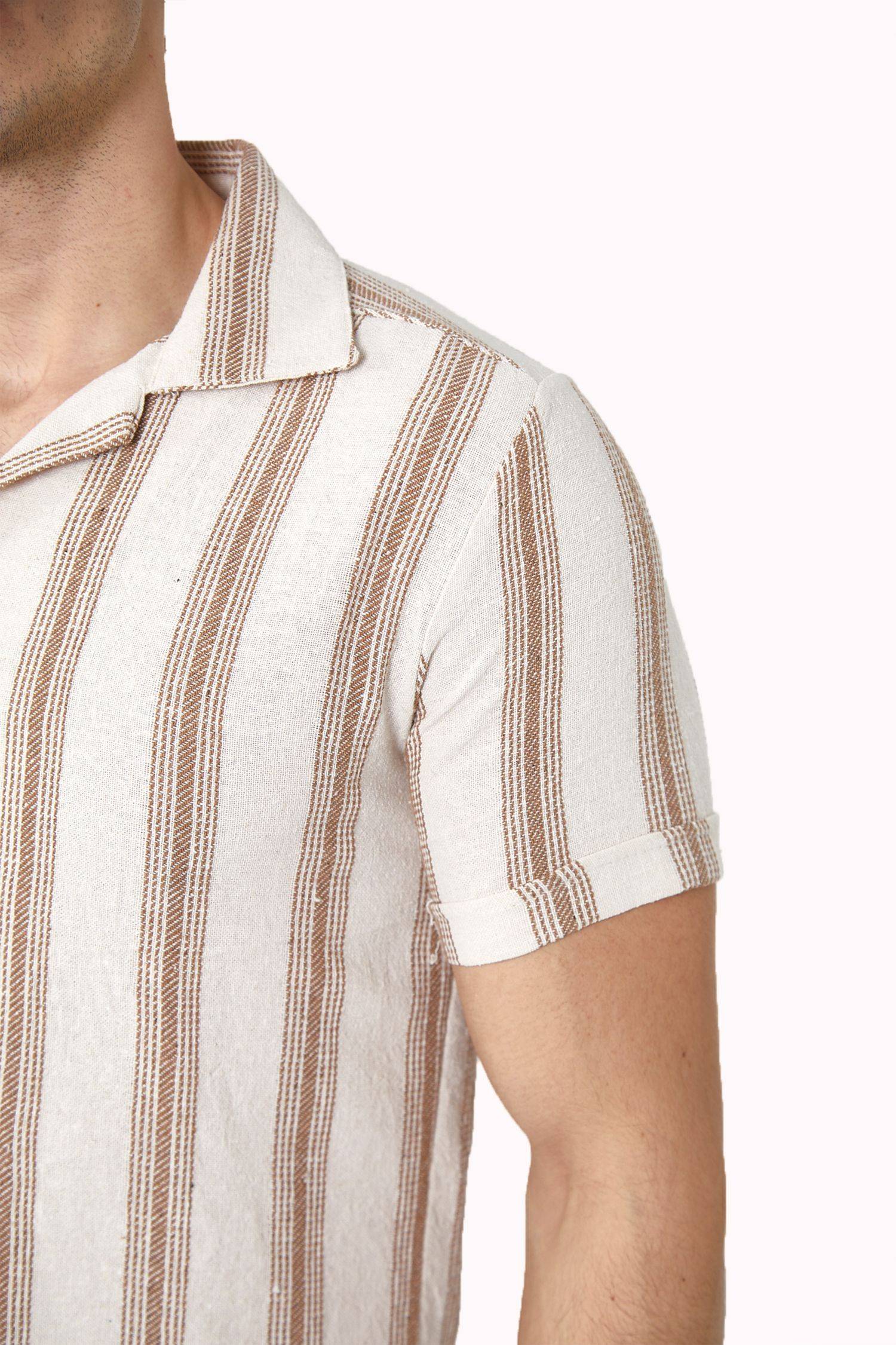 Megaman Herren Freizeit-Hemd Stretch Langarm Hemden | Braun | XX-Large