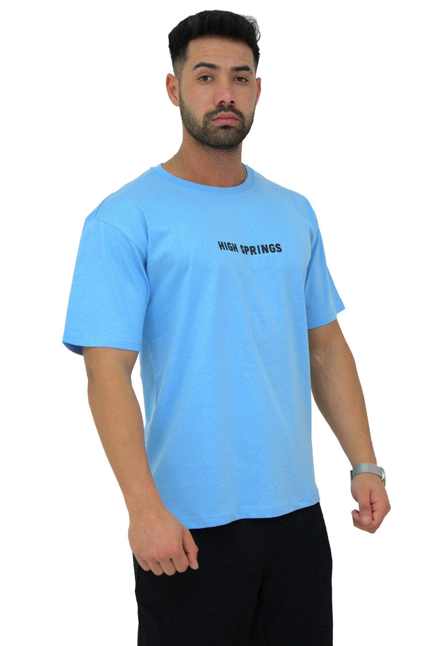 Megaman, Herren T-Shirt, Oversize, Hellblau | Medium