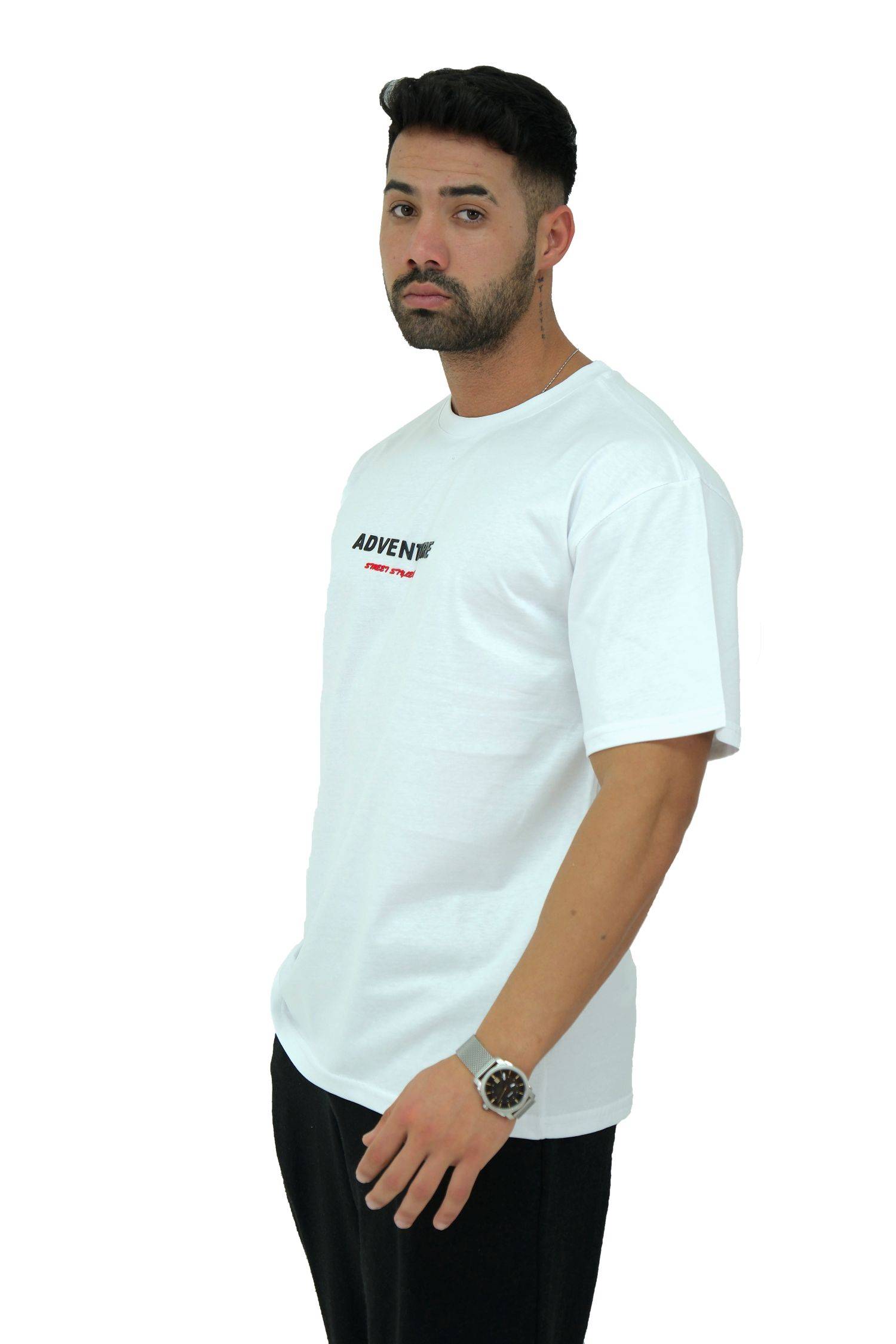 Megaman, Herren T-Shirt, Oversize, Weiss | Small