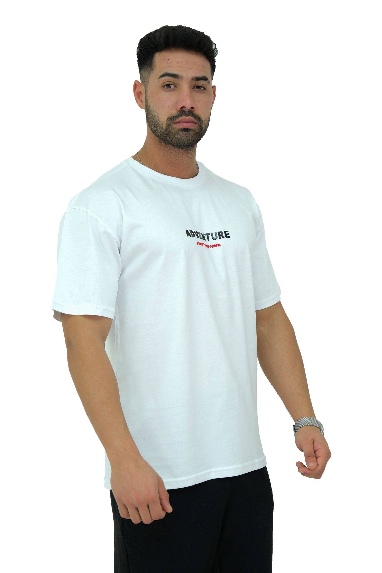 Megaman, Herren T-Shirt, Oversize, Weiss | Large