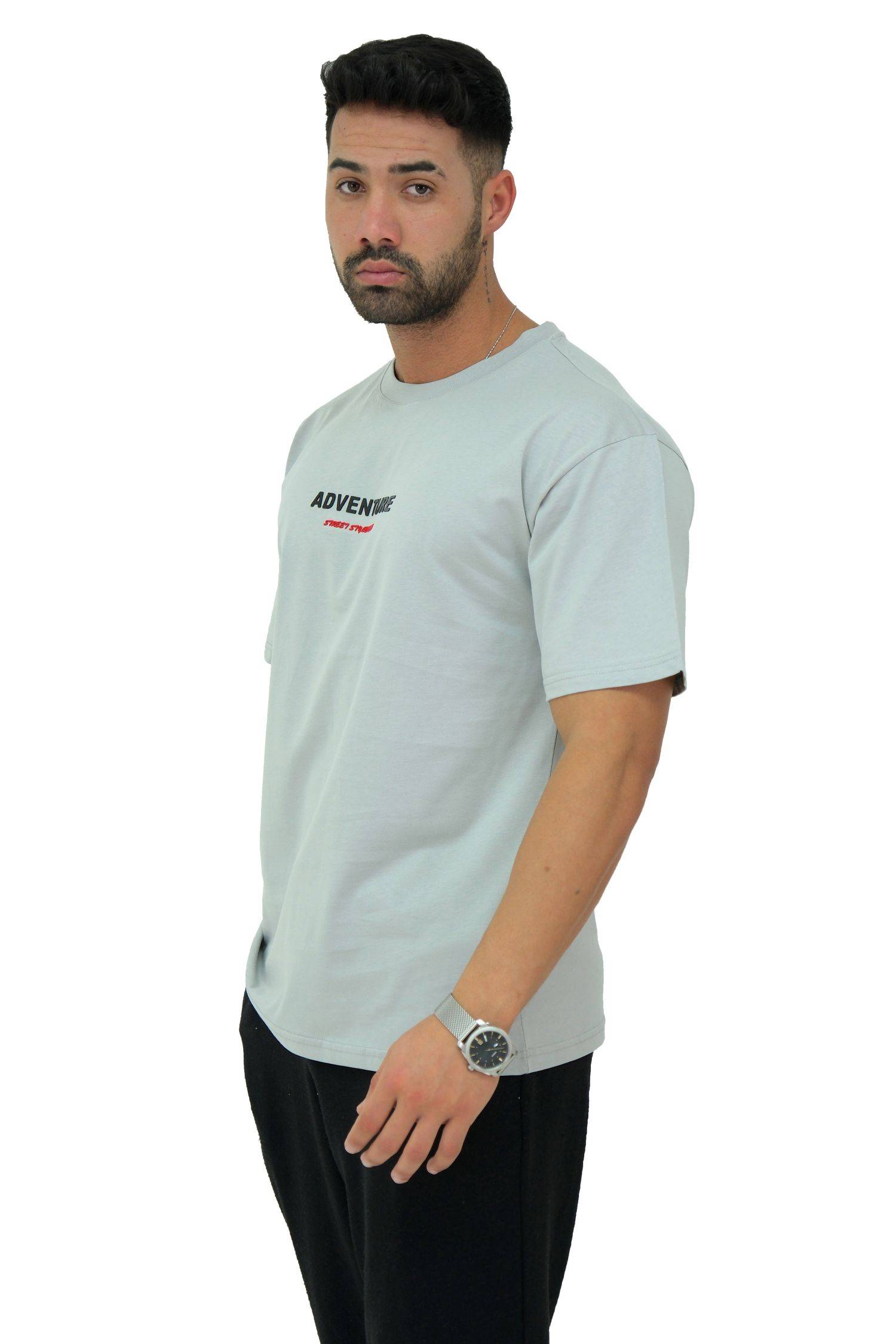 Megaman, Herren T-Shirt, Oversize, Grau | Large