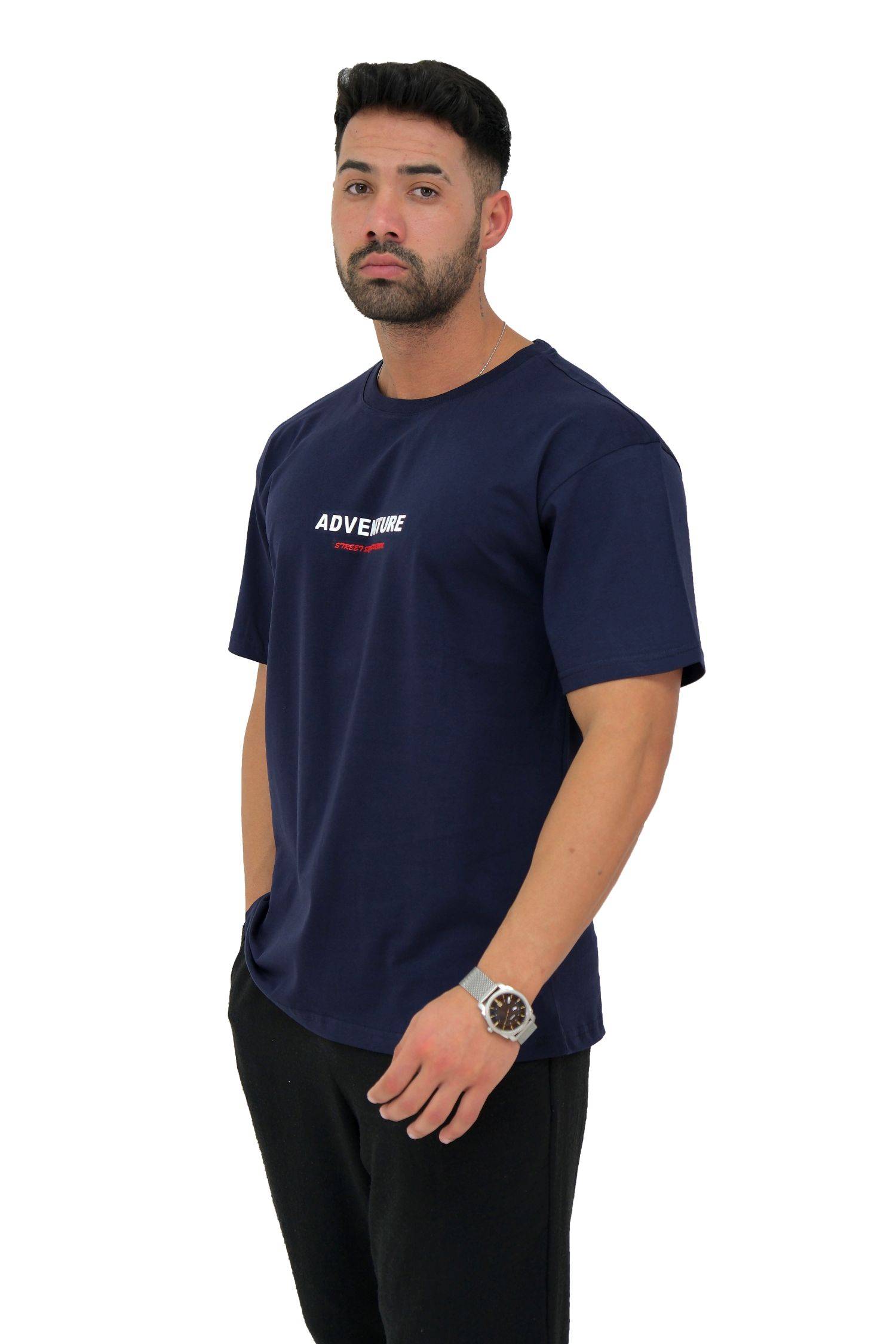 Megaman, Herren T-Shirt, Oversize, Dunkelblau | XX-Large