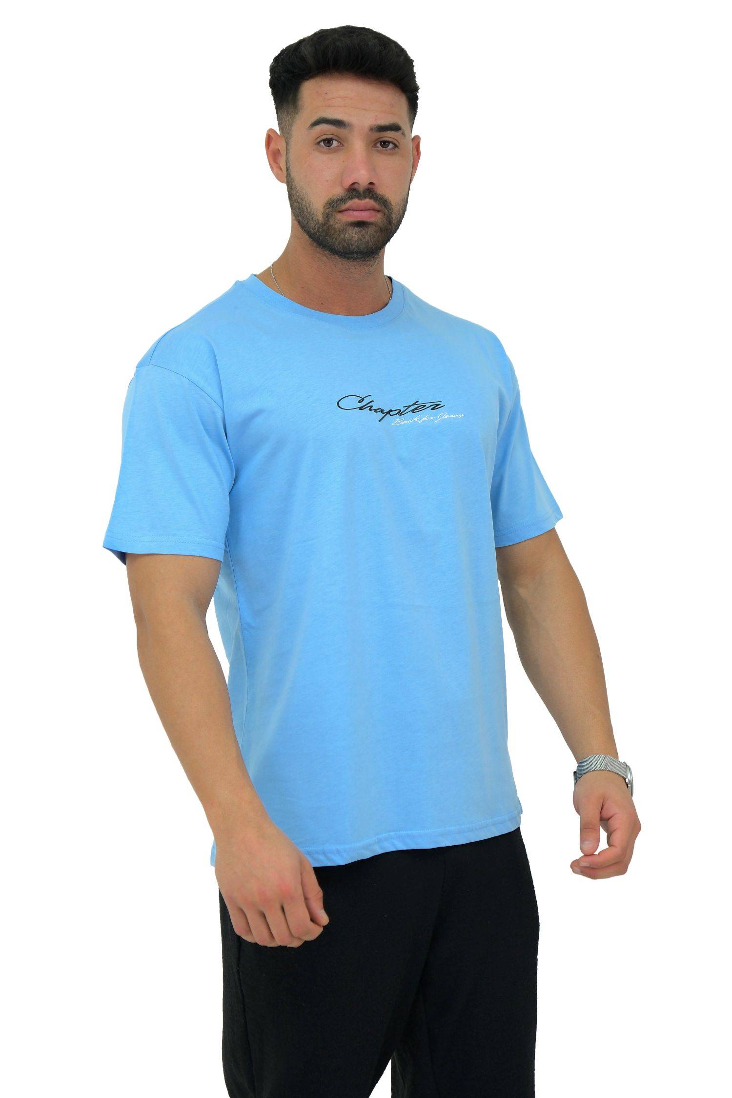 Megaman, Herren T-Shirt, Oversize, Hellblau | Small