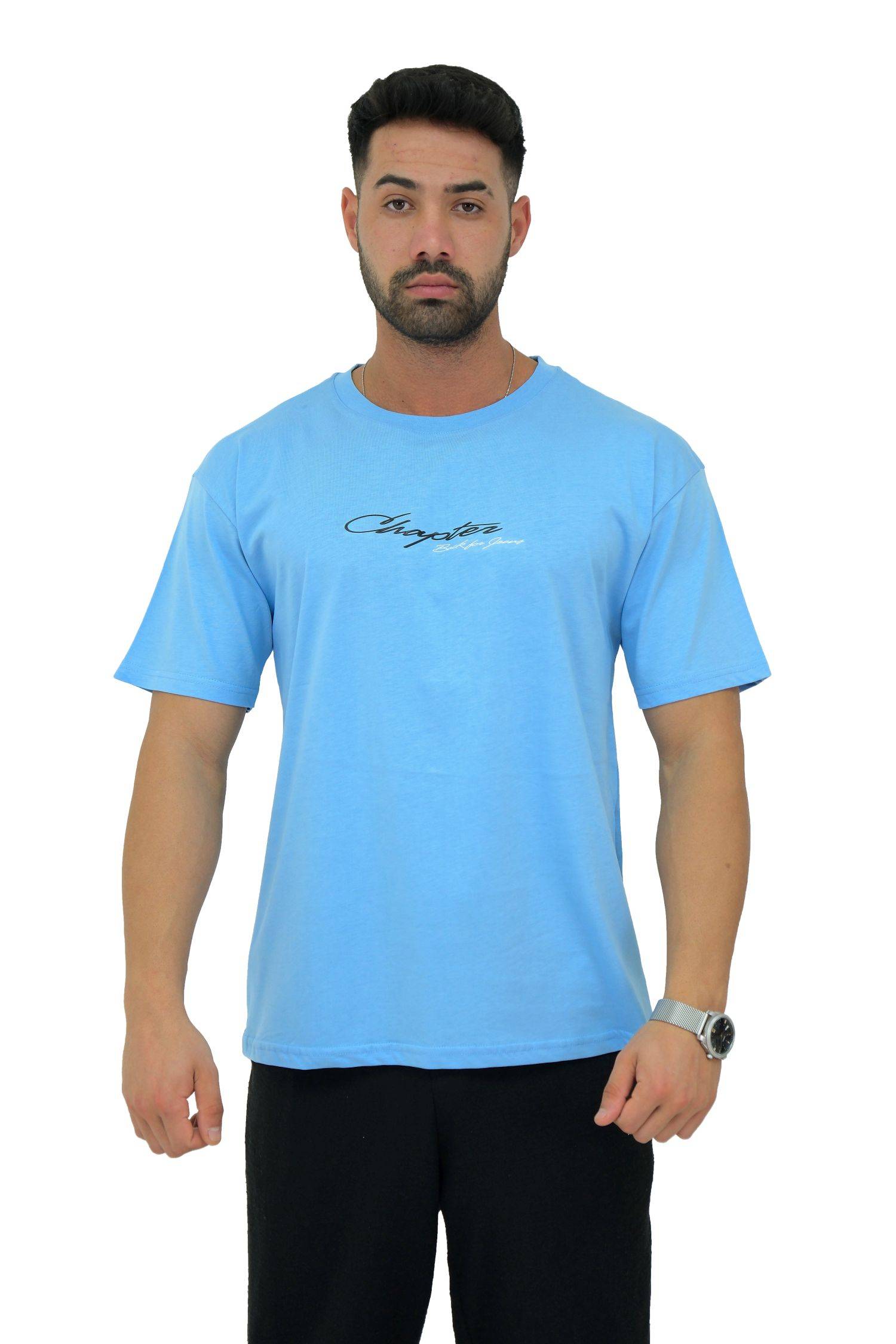 Megaman, Herren T-Shirt, Oversize, Hellblau | Medium