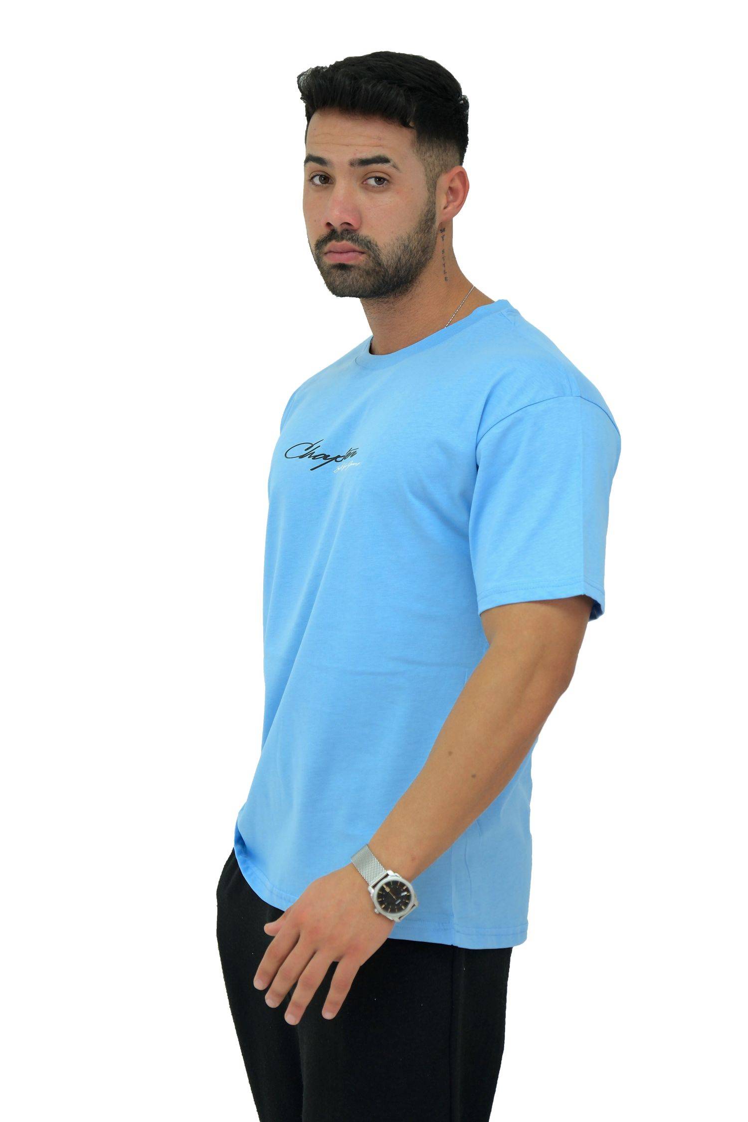 Megaman, Herren T-Shirt, Oversize, Hellblau | X-Large