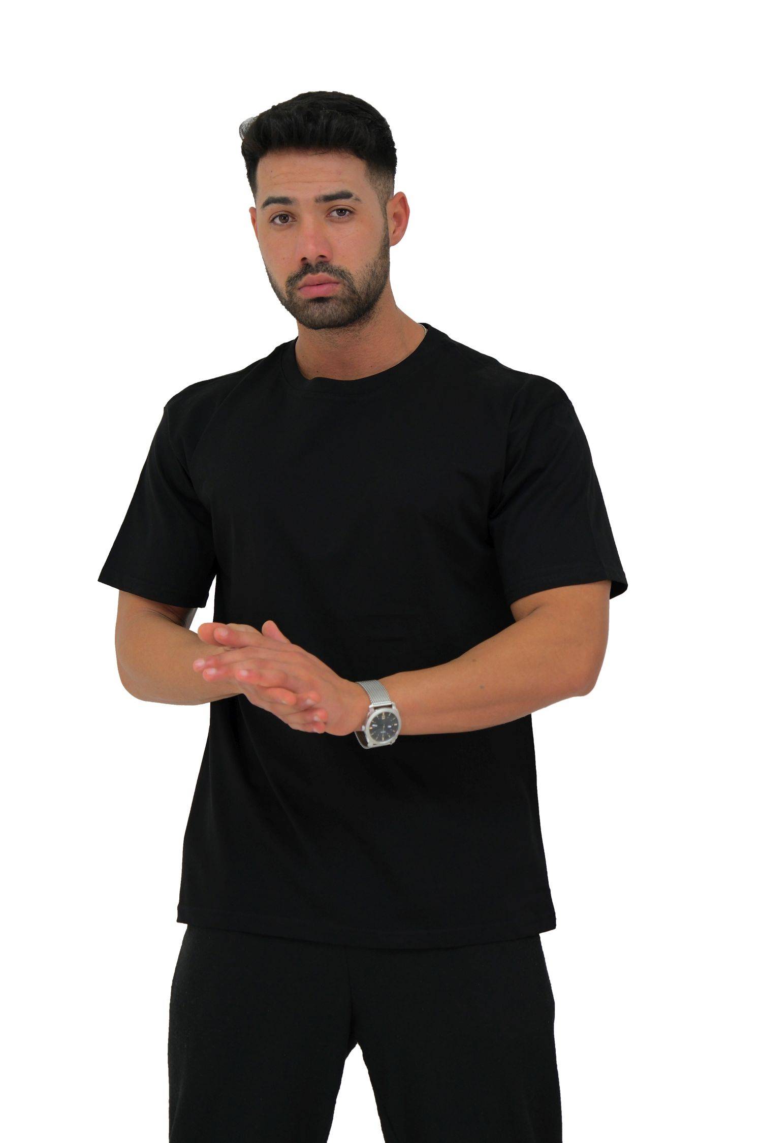 Megaman, Herren T-Shirt, Oversize, Schwarz | Small