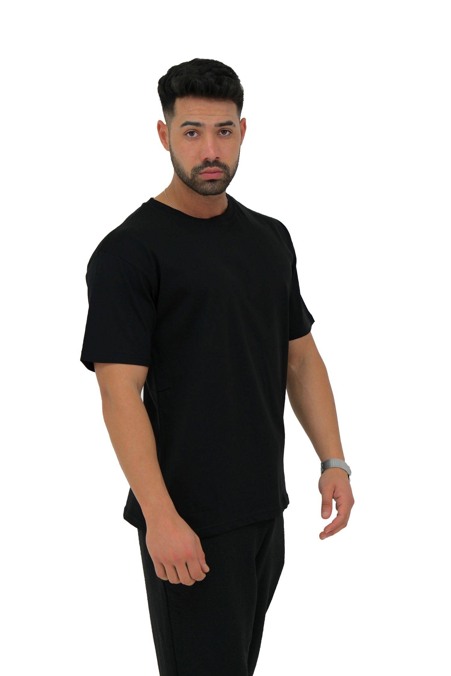 Megaman, Herren T-Shirt, Oversize, Schwarz | Small