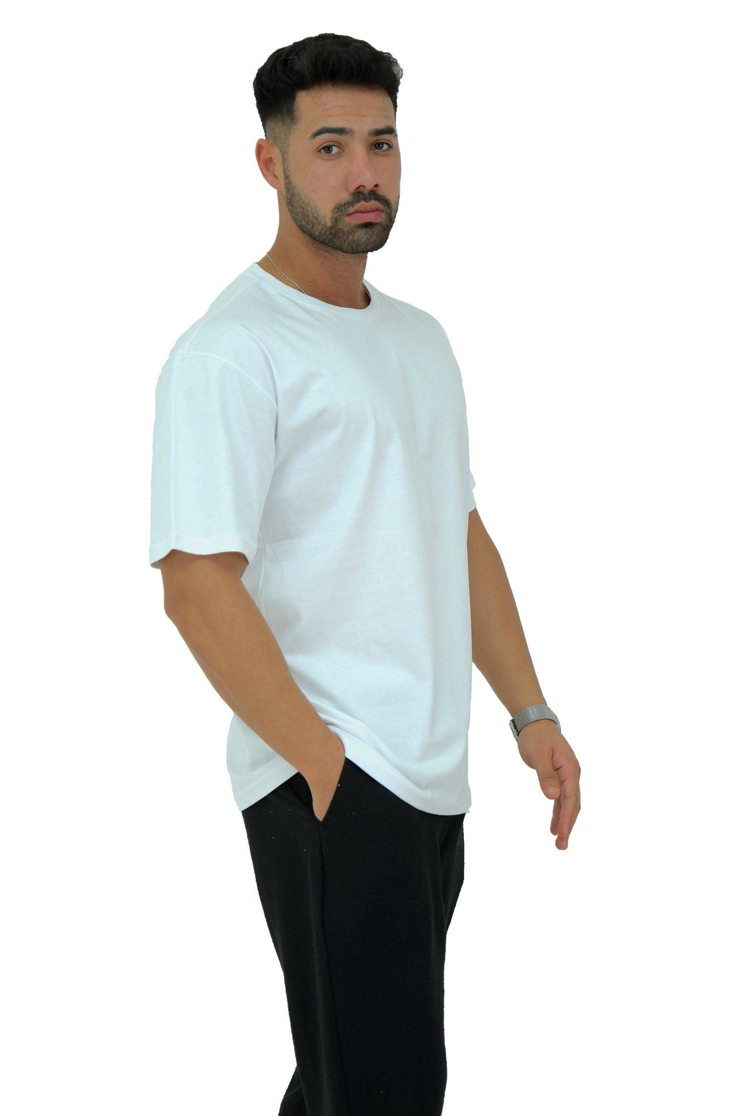 Megaman, Herren T-Shirt, Oversize, Weiss | Small