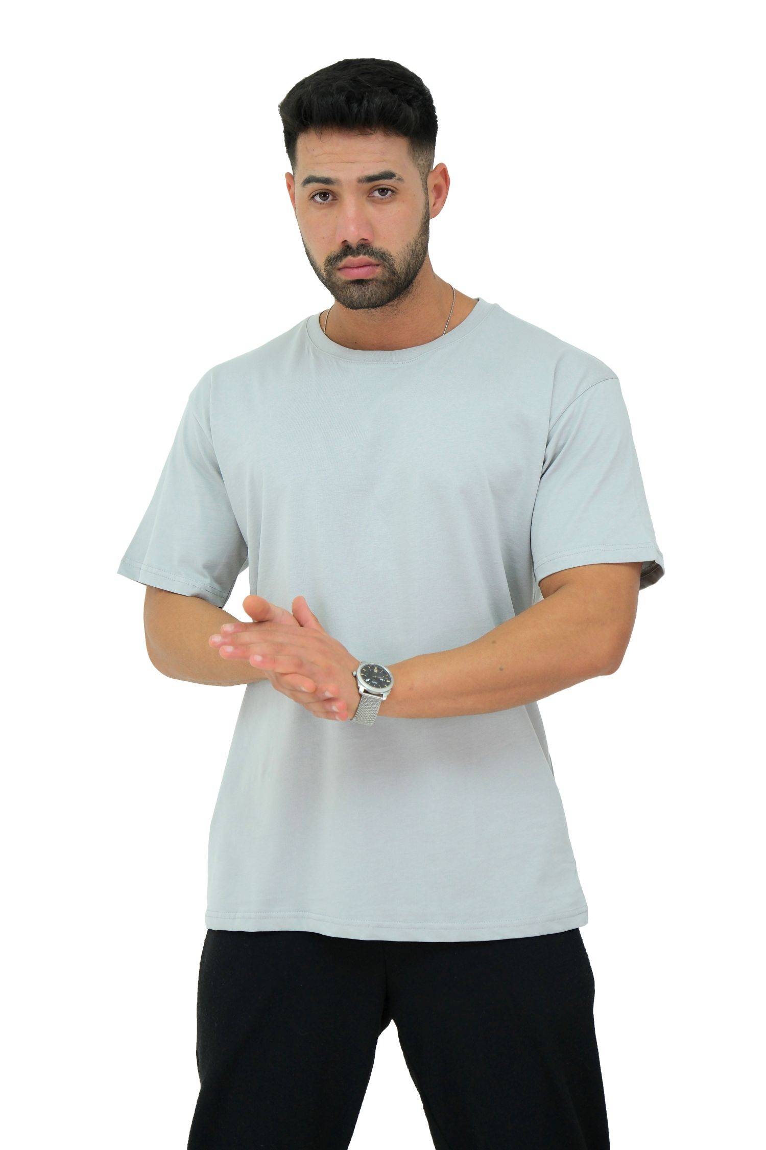 Megaman, Herren T-Shirt, Oversize, Grau | Medium