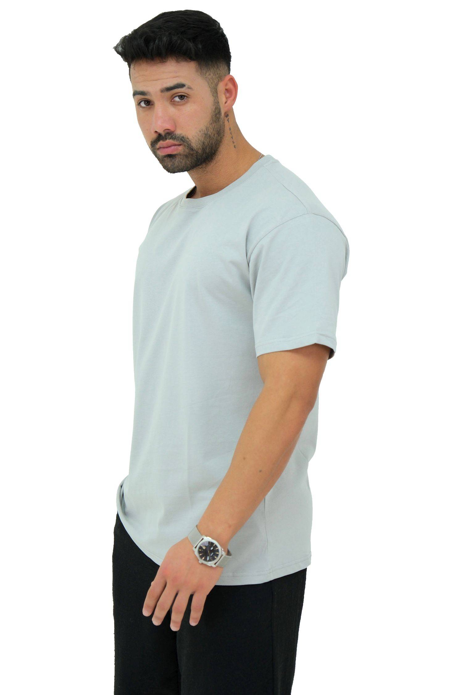 Megaman, Herren T-Shirt, Oversize, Grau | X-Large