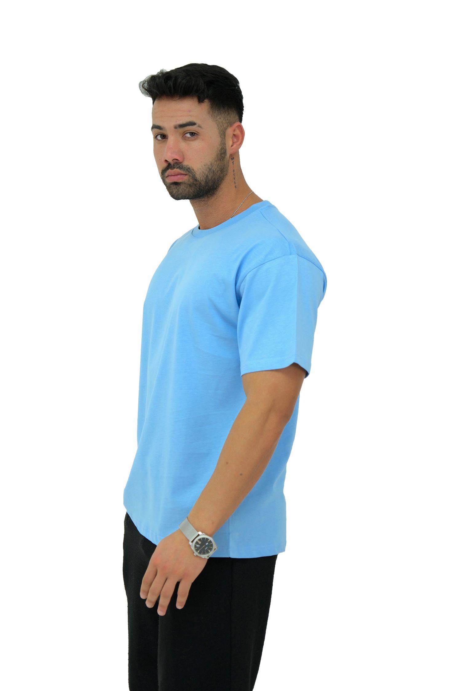 Megaman, Herren T-Shirt, Oversize, Hellblau | Small