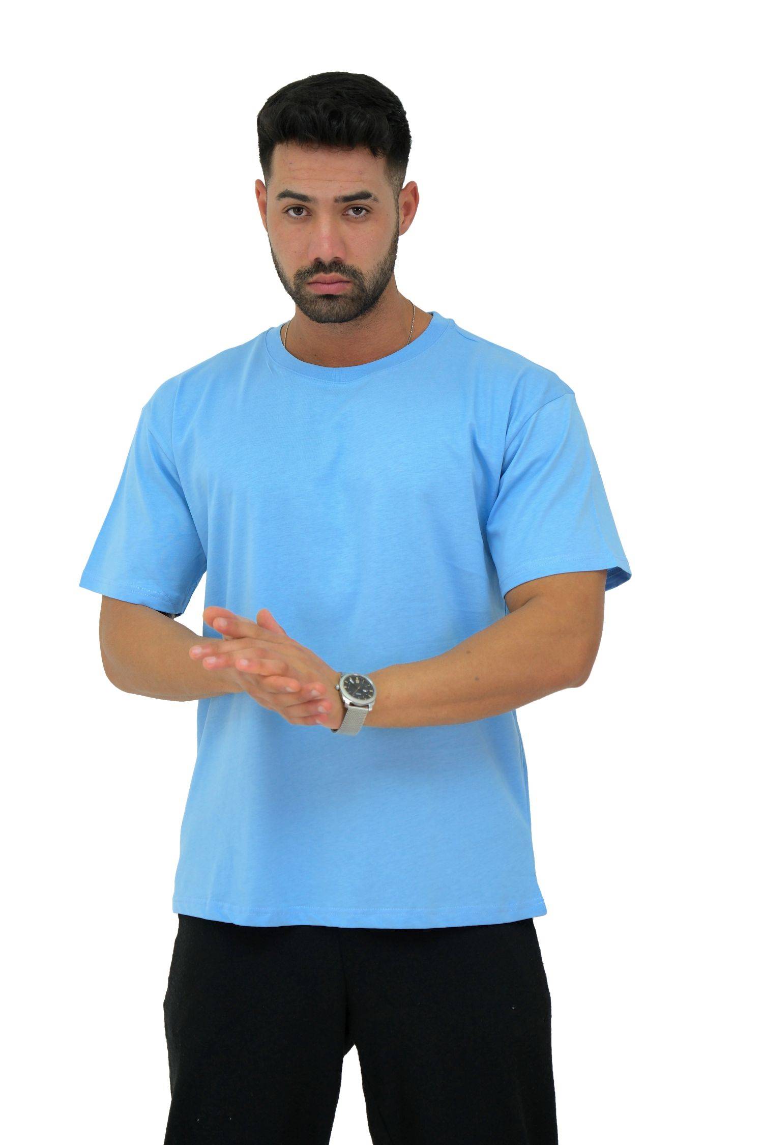 Megaman, Herren T-Shirt, Oversize, Hellblau | XX-Large