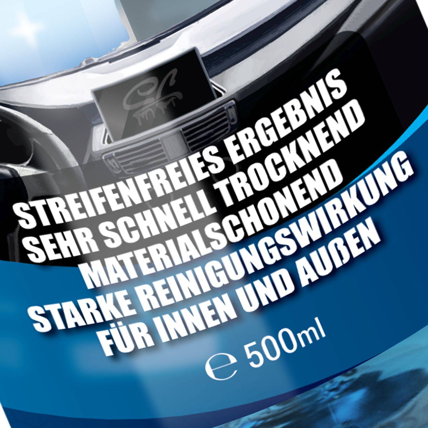 ShinyChiefs - Auto-Glasreiniger für streifenfreie Reinigung - Schonender Scheibenreiniger für innen & außen 500ml