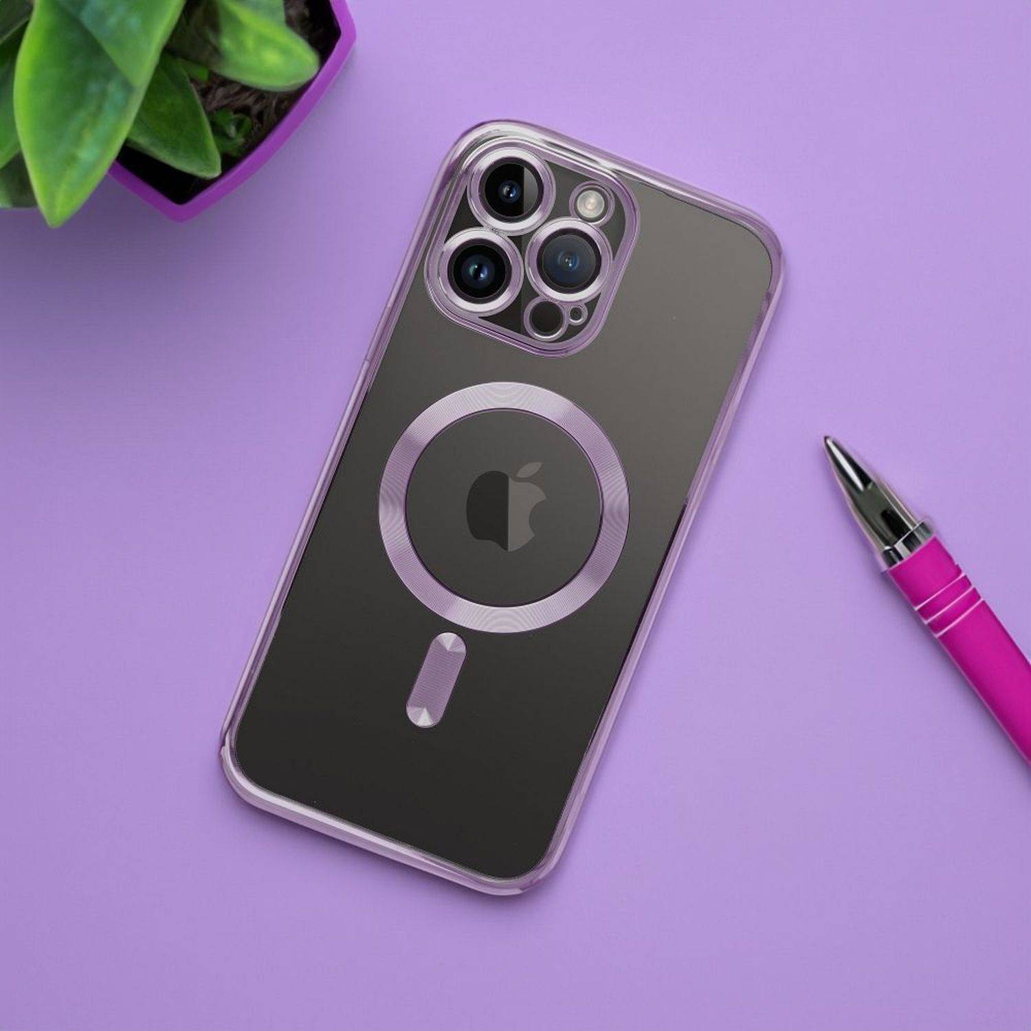 MagSafe Hülle mit Kameraschutz kompatibel mit Samsung Galaxy S23 Ultra Lila