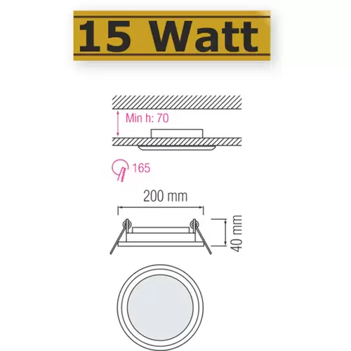 15W LED Panel Glas Einbaustrahler Ø200x200mm Kaltweiß 6500K Deckenleuchte Einbau Beleuchtung Rund 15W LED Panel Glas Einbaustrahler Ø200x200mm Kaltweiß 6500K Deckenleuchte Einbau Beleuchtung Rund