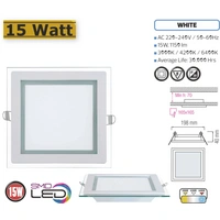 15W LED Panel Glas Einbaustrahler Ø200x200mm Warmweiß 3000K Deckenleuchte Einbau Beleuchtung Eckig 15W LED Panel Glas Einbaustrahler Ø200x200mm Warmweiß 3000K Deckenleuchte Einbau Beleuchtung Eckig