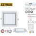15W LED Panel Glas Einbaustrahler Ø200x200mm Warmweiß 3000K Deckenleuchte Einbau Beleuchtung Eckig 15W LED Panel Glas Einbaustrahler Ø200x200mm Warmweiß 3000K Deckenleuchte Einbau Beleuchtung Eckig