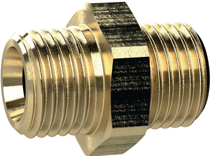 Doppelgewindenippel MS zyl.AG G 1/2,G 1/2 Zoll SW 24mm RIEGLER