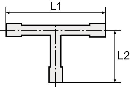 Schlauchverbindungsteile LW 10 T-Verbindungsstutzen,POM L1 62,5mm RIEGLER