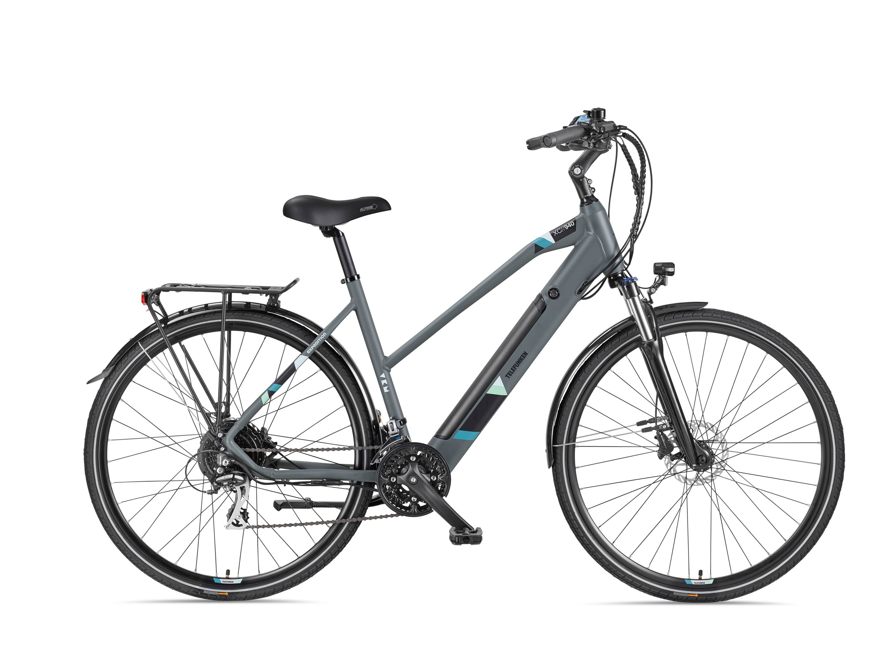 Telefunken Trekking E-Bike | Elektrofahrrad 28 Zoll | 24-Gang Kettenschaltung | Heckmotor 250W | 417,6Wh Akku | Pedelec