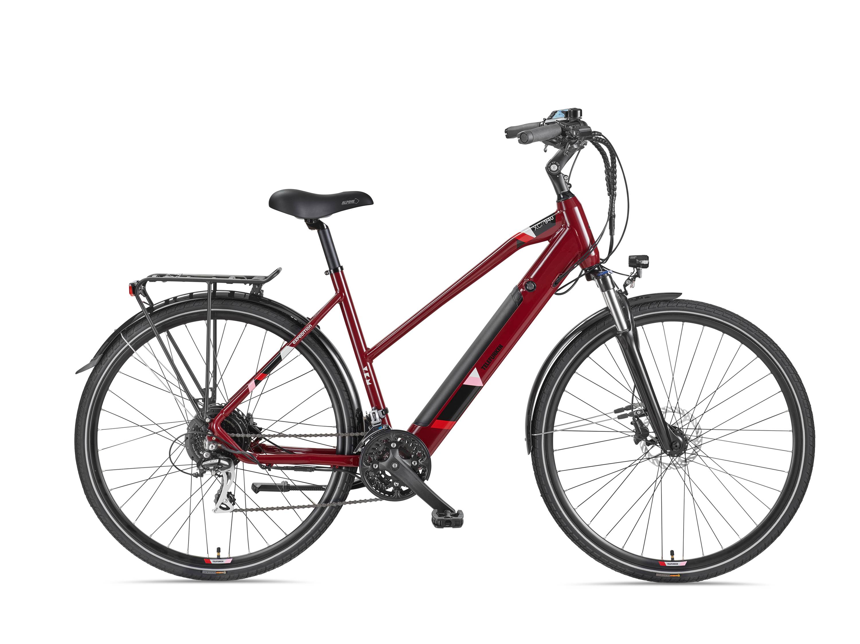 Telefunken Trekking E-Bike | Elektrofahrrad 28 Zoll | 24-Gang Kettenschaltung | Heckmotor 250W | 417,6Wh Akku | Pedelec