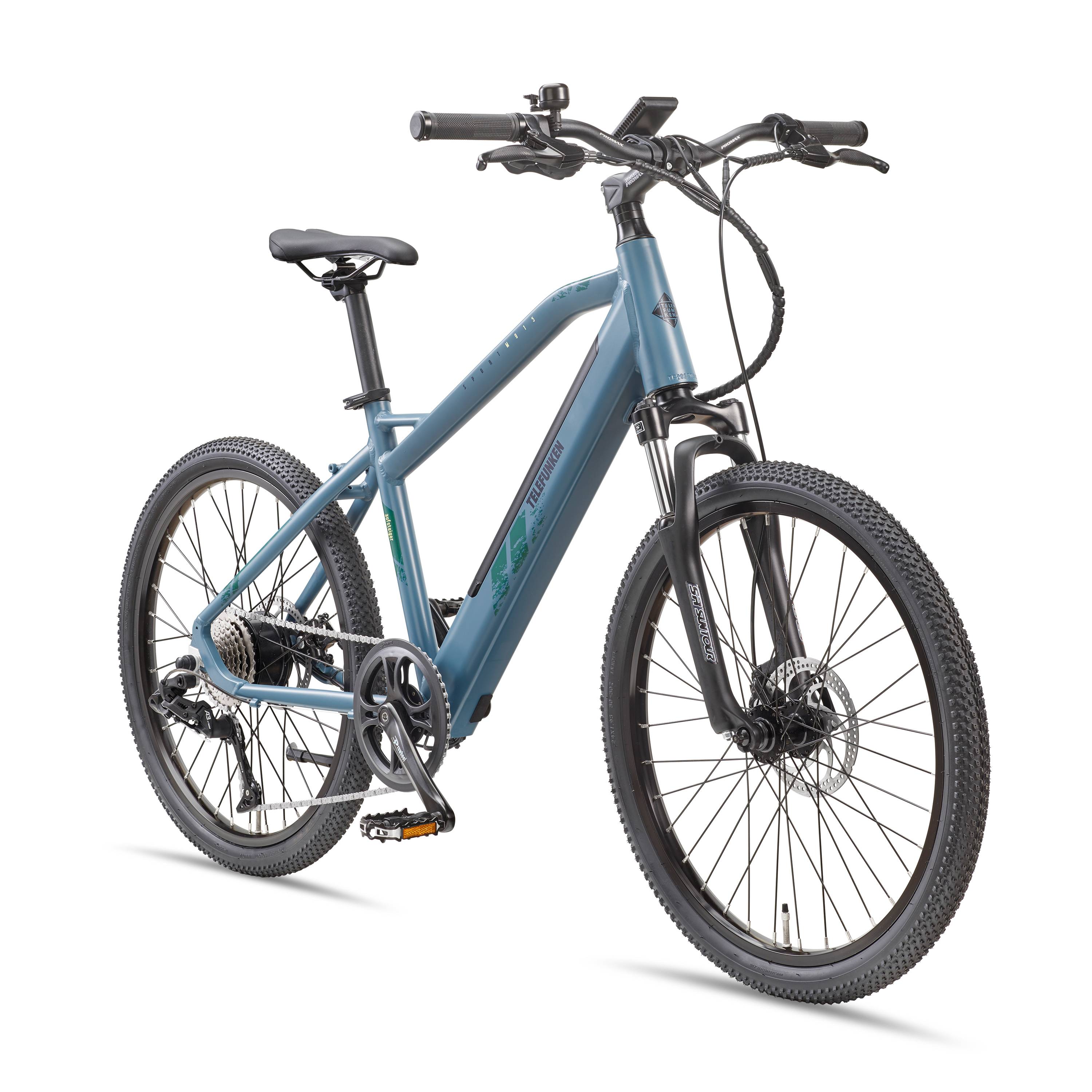 Telefunken E-Bike MTB M915 24 Zoll mit 8 Gang Kettenschaltung - Hinterradmotor 250W /12,8Ah /36V Lithium-Ionen-Akku