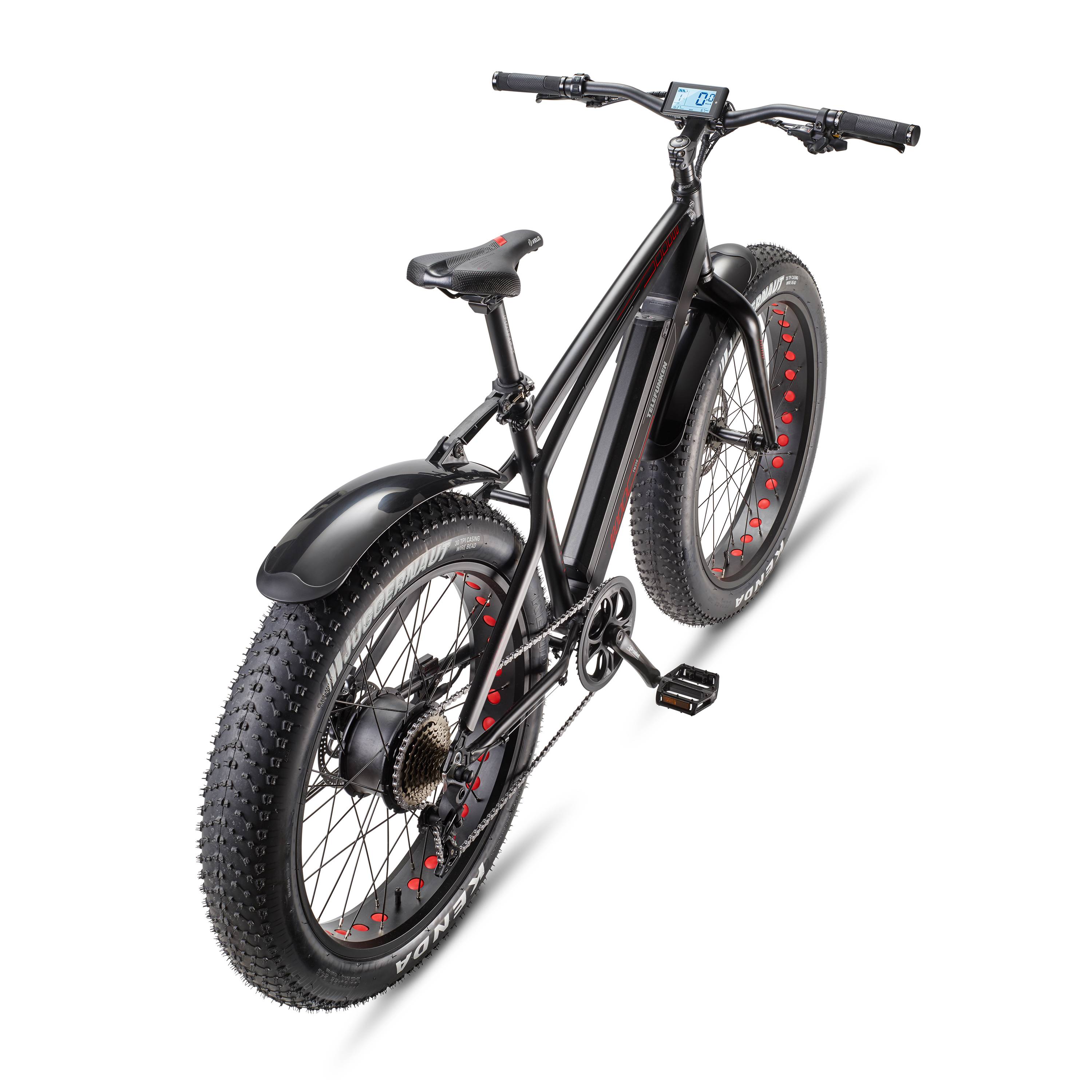 Telefunken E-Bike FM350 26 Zoll Fatbike mit 8 Gang Kettenschaltung - Hinterradmotor 250W /16Ah / 36V Lithium-Ionen-Akku