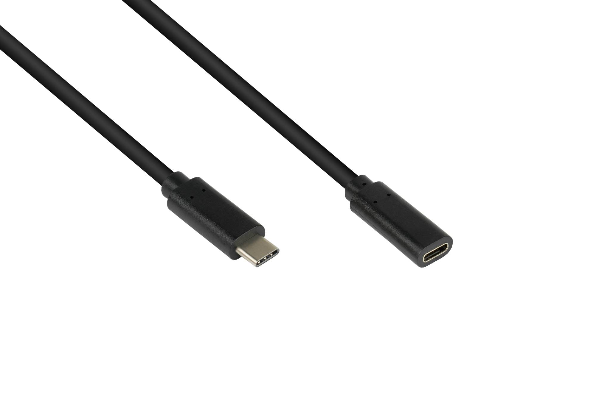 Verlängerungskabel USB 3.2 Gen.2 , USB-C™ Stecker an USB-C™ Buchse, CU, schwarz, 0,5m, Good Connections®