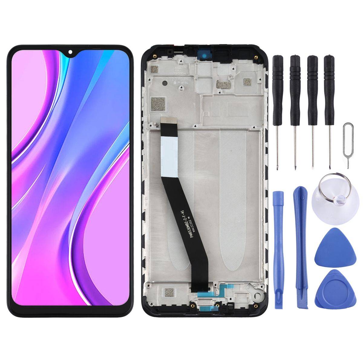 Für Xiaomi Redmi 9 Display Full LCD + Rahmen Einheit Touch Ersatzteil Reparatur Schwarz