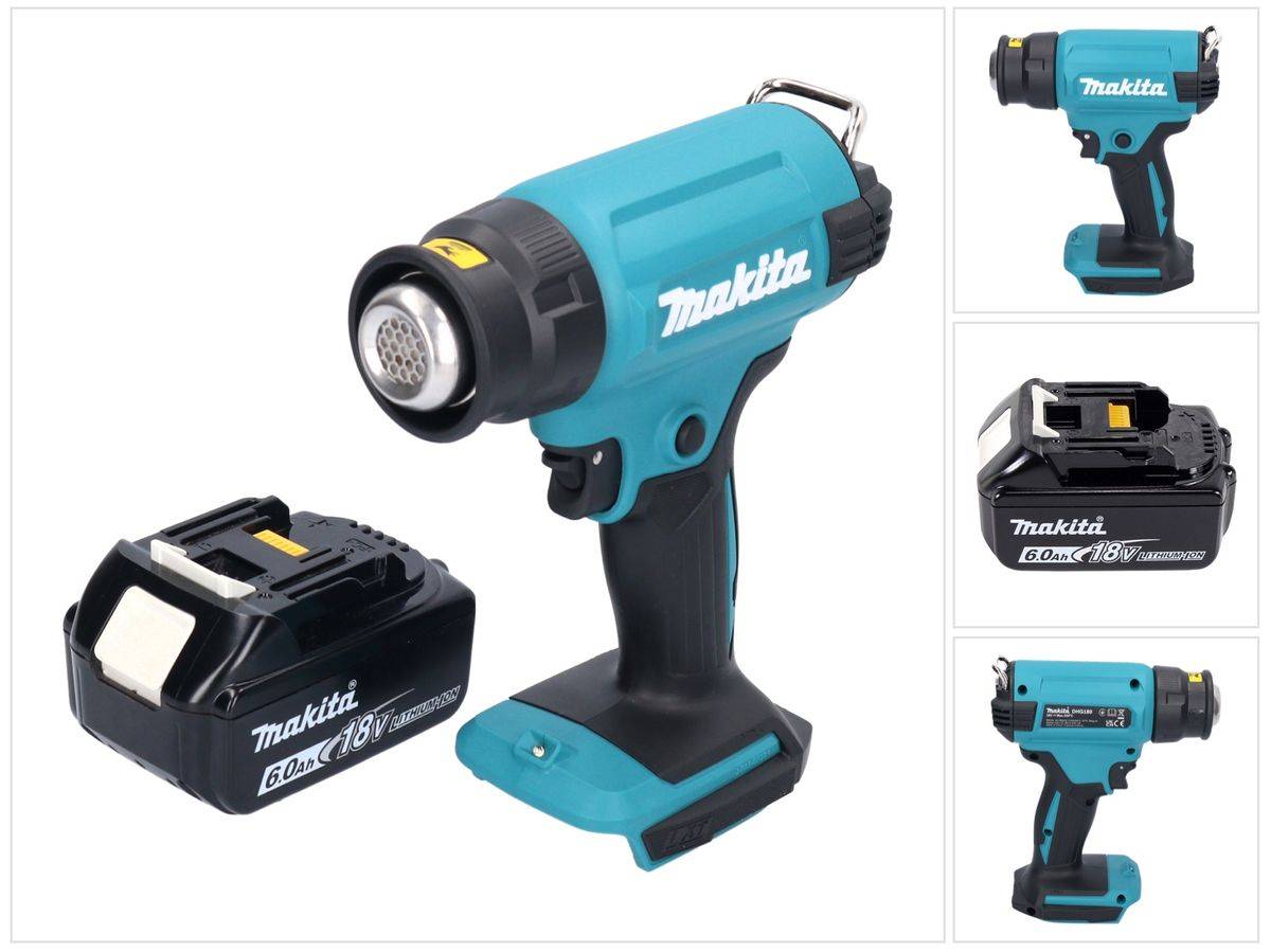 Makita DHG 180 G1 Akku Heißluftgebläse 18 V 550 °C + 1x Akku 6,0 Ah - ohne Ladegerät