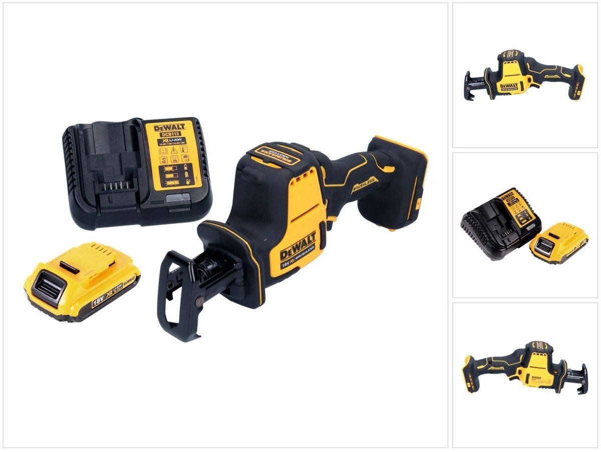 DeWalt DCS 369 D1 Akku Säbelsäge Reciprosäge 18 V Brushless + 1x Akku 2,0 Ah + Ladegerät