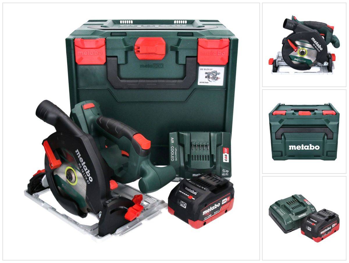 Metabo KS 18 LTX 57 Akku Handkreissäge 18 V 165 mm + 1x Akku 8,0 Ah + Ladegerät + metaBOX