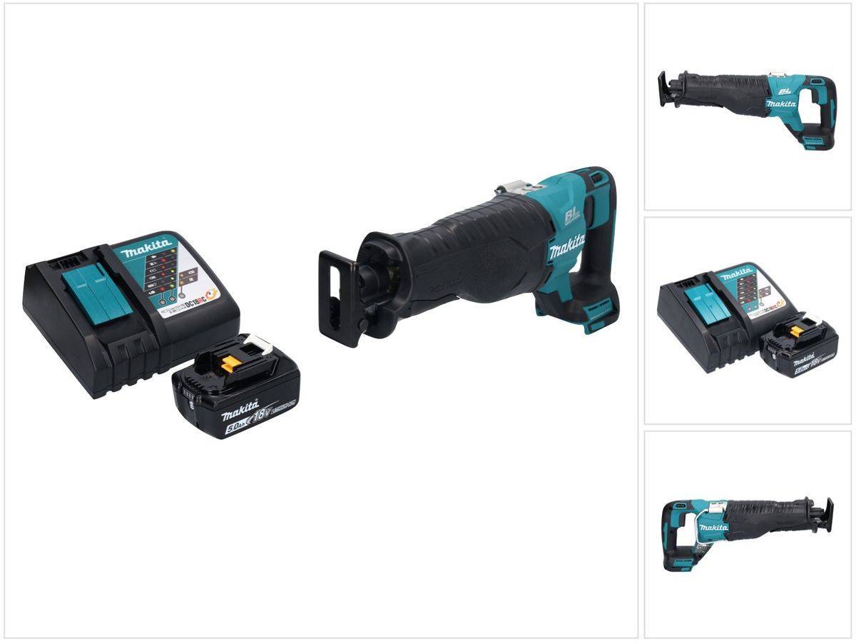 Makita DJR 187 RT1 Akku Reciprosäge Säbelsäge 18 V Brushless + 1x Akku 5,0 Ah + Ladegerät