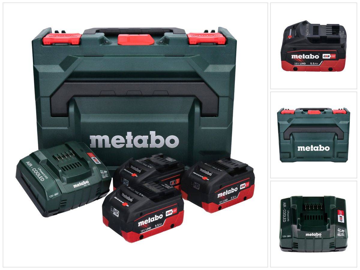 Metabo Basis Set LIHD + 3x Akku 5,5 Ah + Ladegerät + metaBOX ( 685069000 )