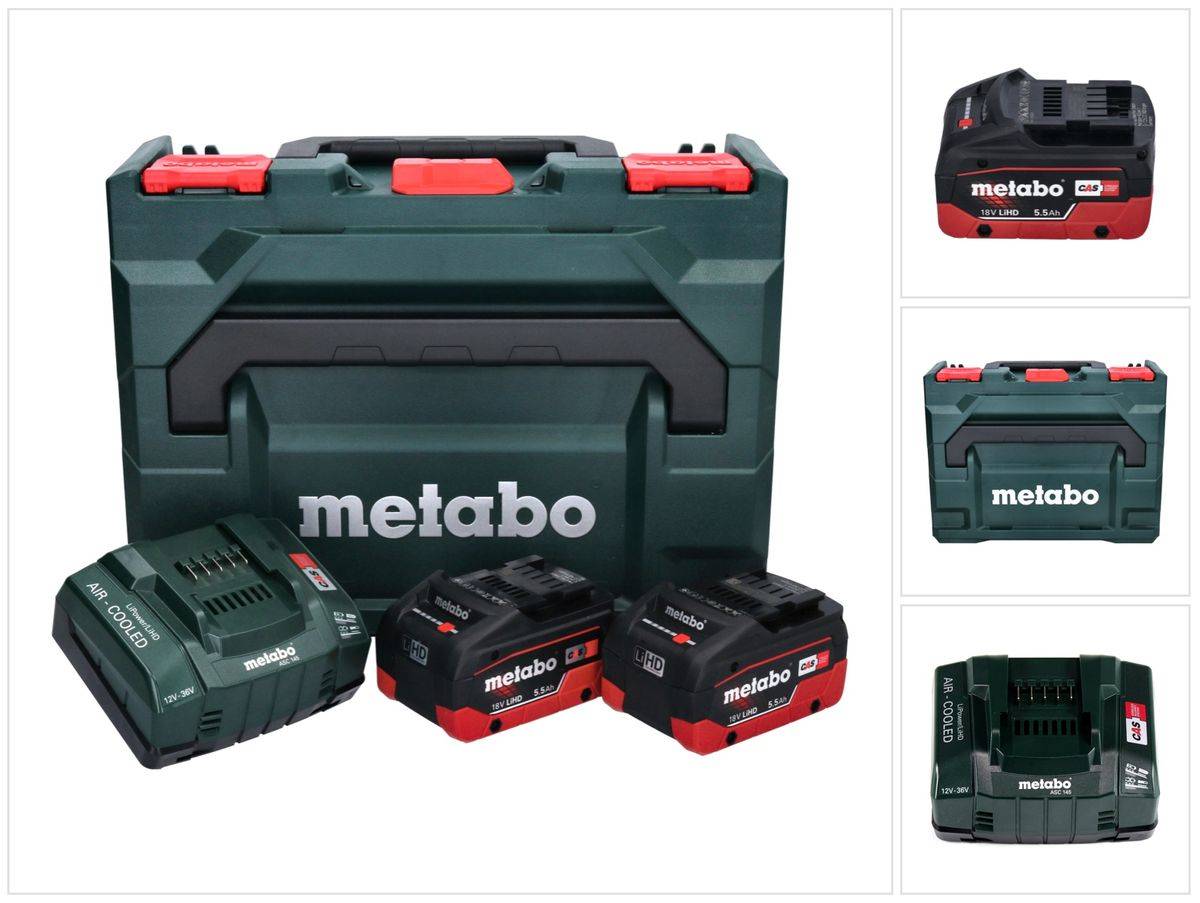 Metabo Basis Set LIHD + 2x Akku 5,5 Ah + Ladegerät + metaBOX ( 685077000 )