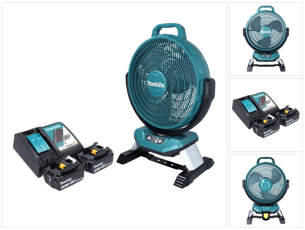 Makita DCF 301 RF Akku Ventilator Lüfter 18 V 33 cm + 2x Akku 3,0 Ah + Ladegerät