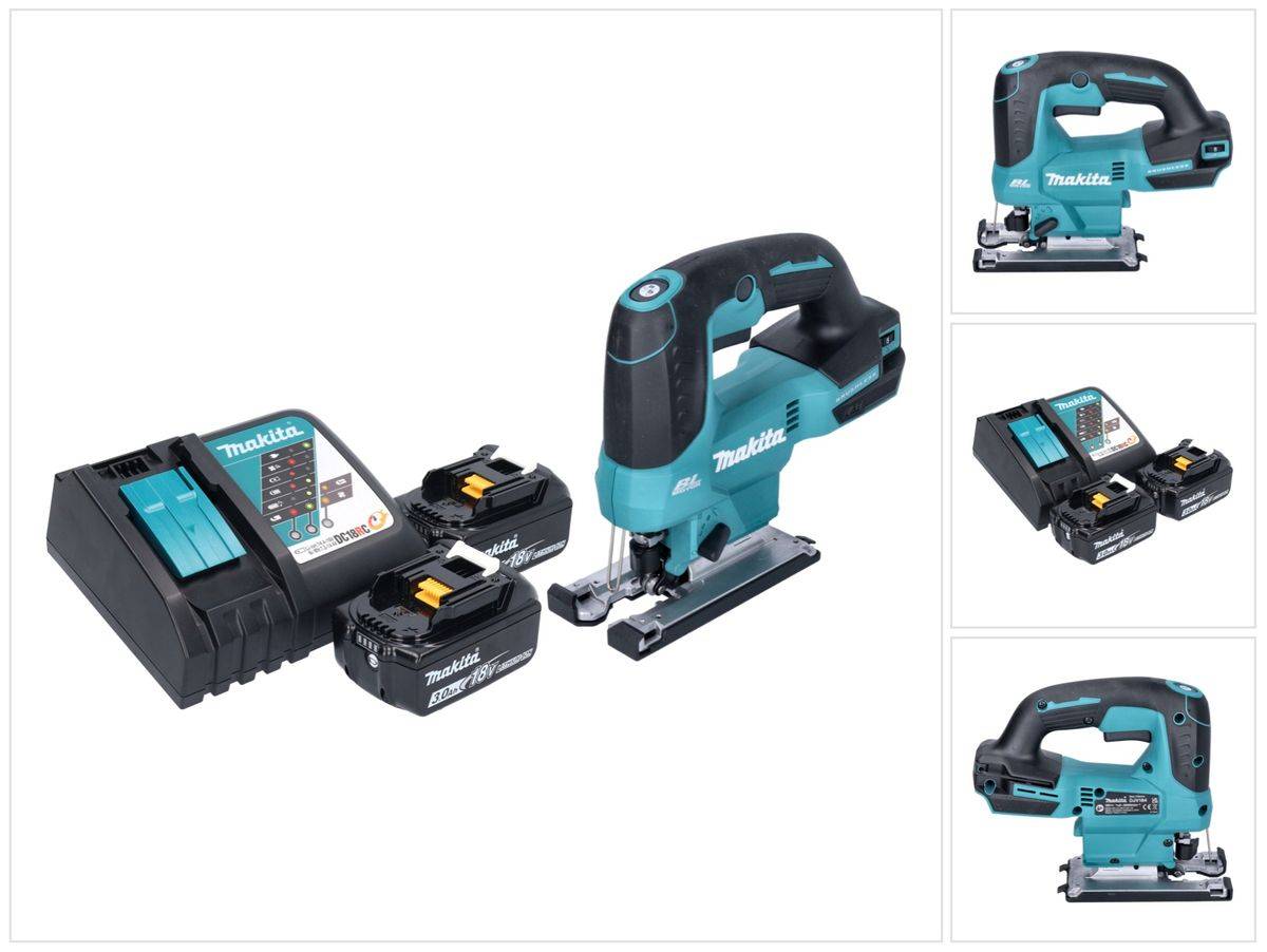 Makita DJV 184 RF Akku Pendelhub Stichsäge 18 V Brushless + 2x Akku 3,0 Ah + Ladegerät