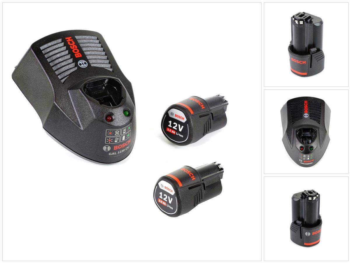 Bosch Starter-Set 12 V mit 2x GBA 12 V 3,0 Ah Akku und GAL 1230 CV Ladegerät