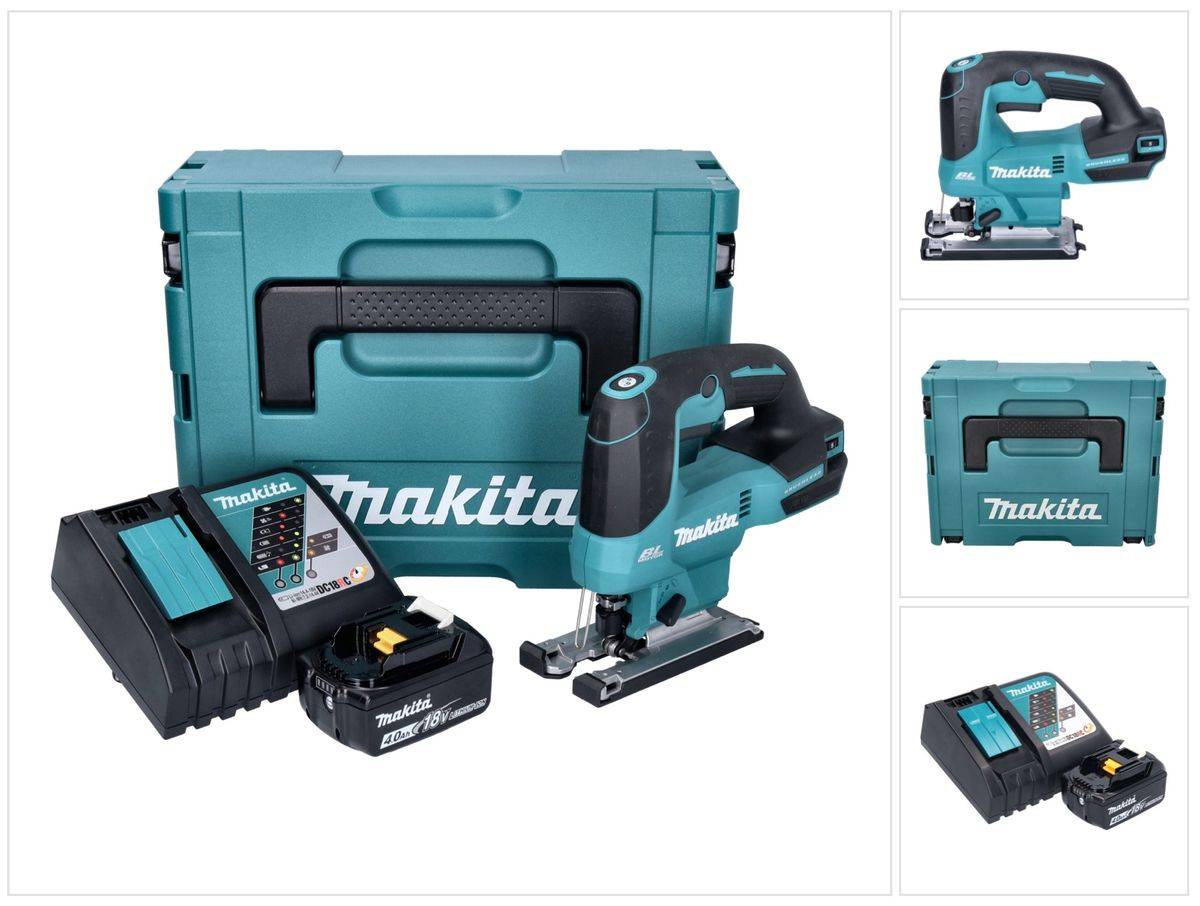 Makita DJV 184 RM1J Akku Pendelhub Stichsäge 18 V Brushless + 1x Akku 4,0 Ah + Ladegerät + Makpac