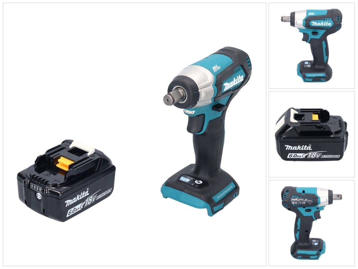 Makita DTW 181 G1 Akku Schlagschrauber 18 V 210 Nm 1/2" Brushless + 1x Akku 6,0 Ah - ohne Ladegerät