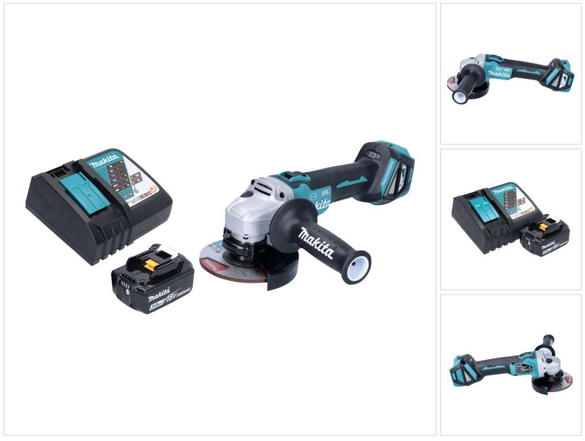 Makita DGA 513 RF1 Akku Winkelschleifer 18 V 125 mm Brushless + 1x Akku 3,0 Ah + Ladegerät