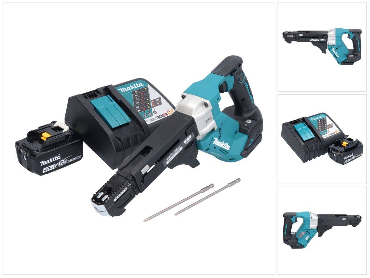 Makita DFR 551 RM1 Akku Magazinschrauber 18 V 25 - 55 mm Brushless + 1x Akku 4,0 Ah + Ladegerät