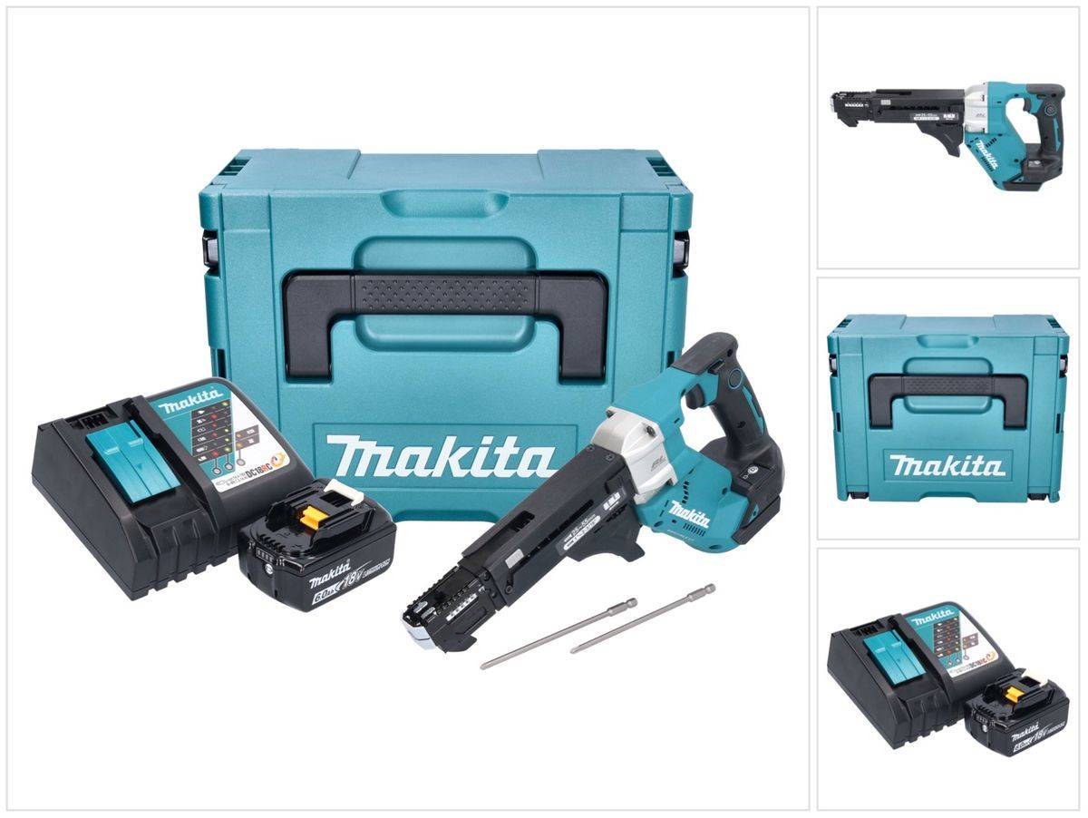 Makita DFR 551 RG1J Akku Magazinschrauber 18 V 25 - 55 mm Brushless + 1x Akku 6,0 Ah + Ladegerät + Makpac