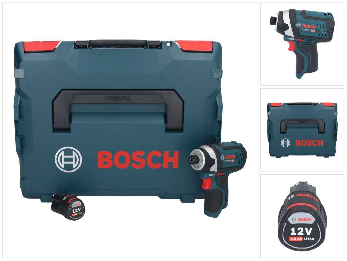 Bosch GDR 12V-105 Professional Akku Drehschlagschrauber 12 V 105 Nm 1/4" + 1x Akku 3,0 Ah + L-Boxx - ohne Ladegerät