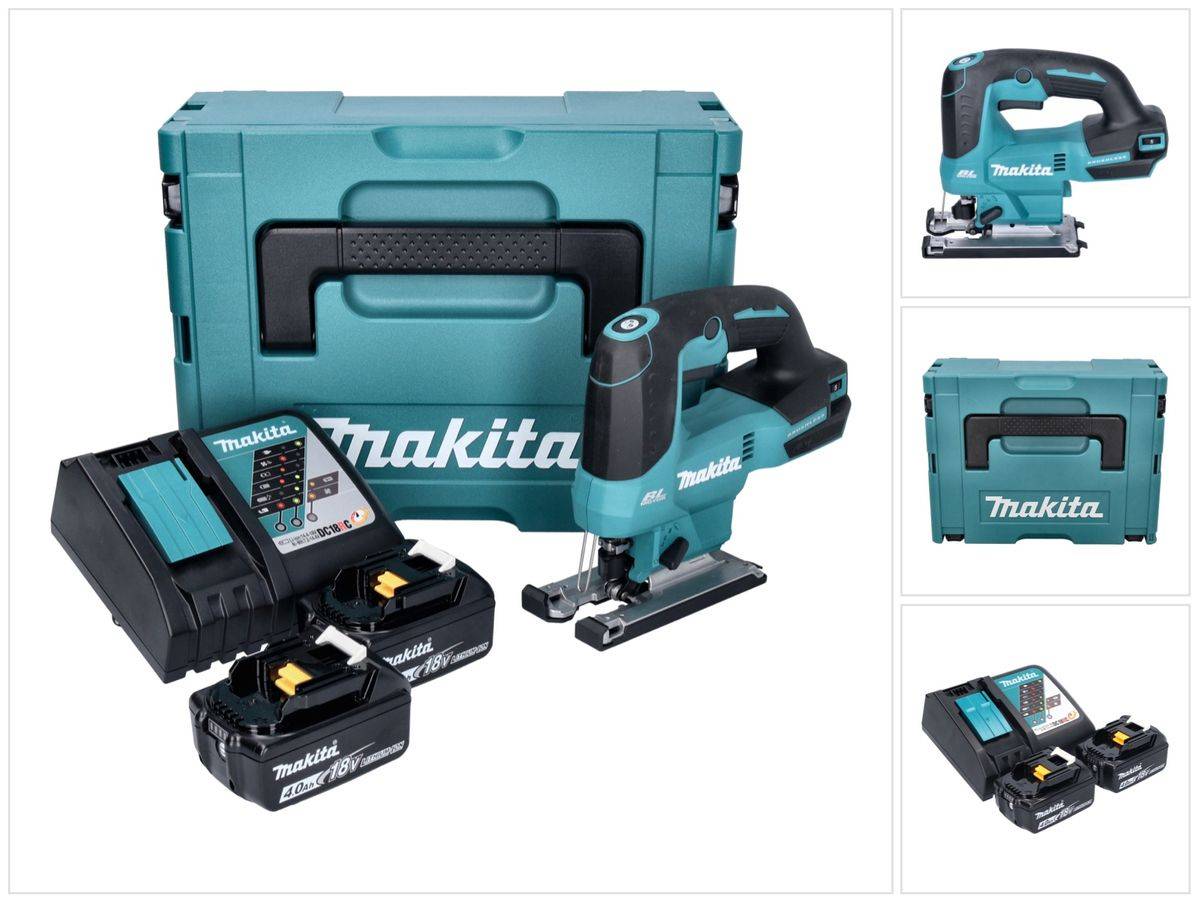 Makita DJV 184 RMJ Akku Pendelhub Stichsäge 18 V Brushless + 2x Akku 4,0 Ah + Ladegerät + Makpac